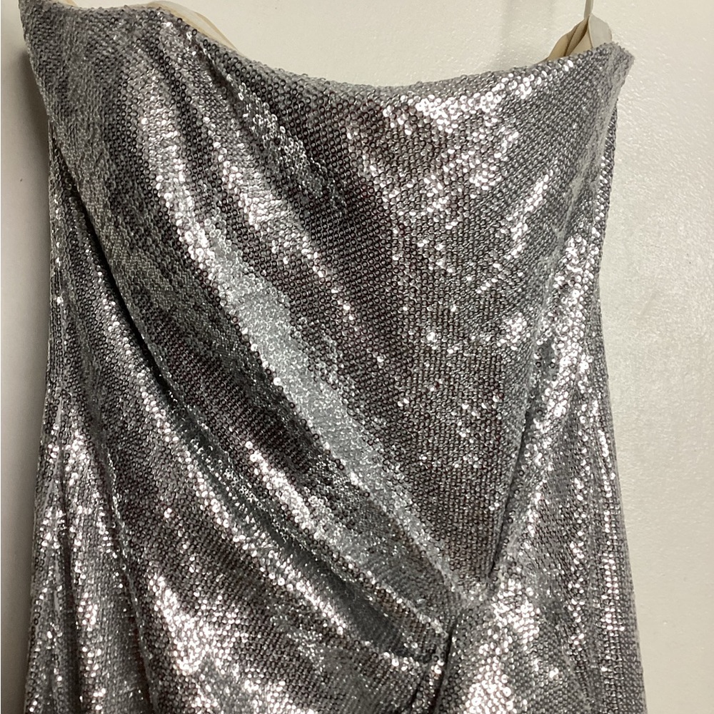 Rachel Zoe Silver Sequin Krista Dress M - Picture 6 of 11